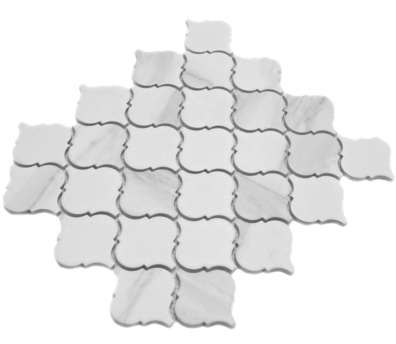 Ceramic mosaic white matt stone look mosaic tile kitchen wall tile backsplash bathroom shower wall MOS13-0201_f