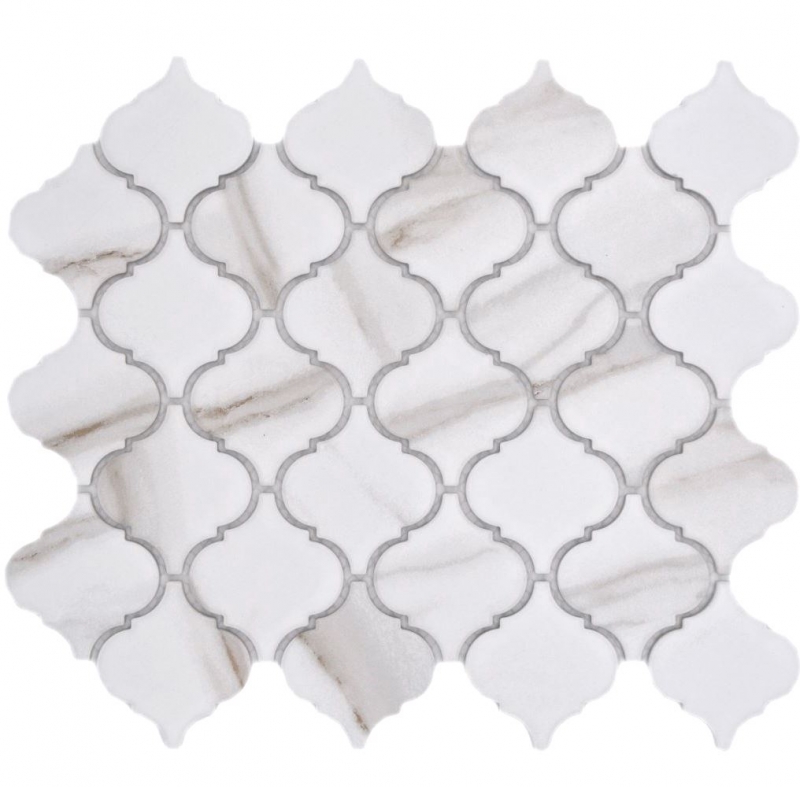 Mosaico ceramico bianco opaco effetto pietra piastrelle di mosaico cucina piastrelle backsplash bagno doccia parete MOS13-0204_f