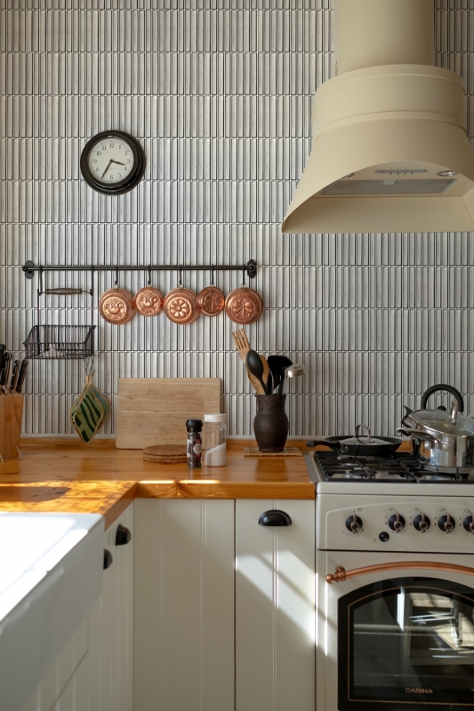 Keramikmosaik weiß glänzend Stäbchenoptik Mosaikfliese Küchenwand Fliesenspiegel Bad Duschwand MOS24-CS66_f