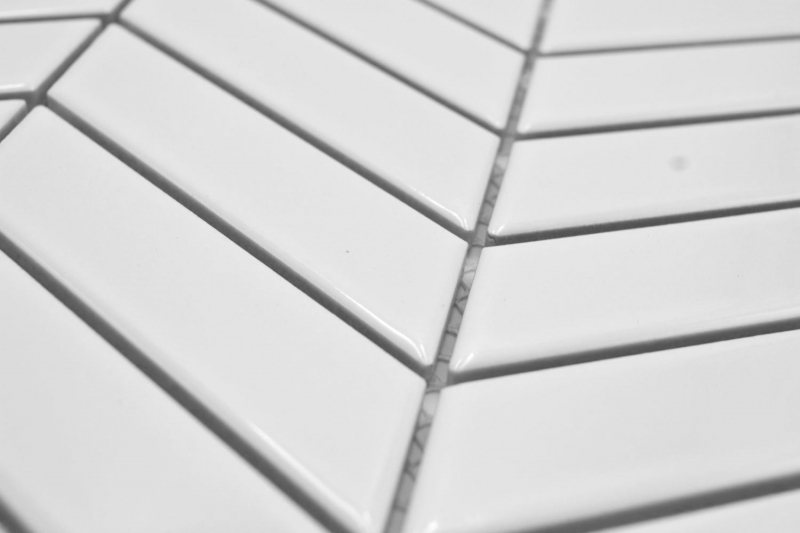 Mosaico ceramico bianco lucido effetto freccia piastrelle mosaico cucina piastrelle backsplash bagno doccia parete MOS24-EV31_f