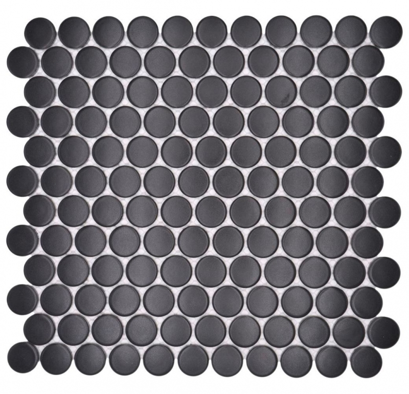 Ceramic mosaic black matt round look mosaic tile kitchen wall tile backsplash bathroom shower wall MOS10-0311GR_f