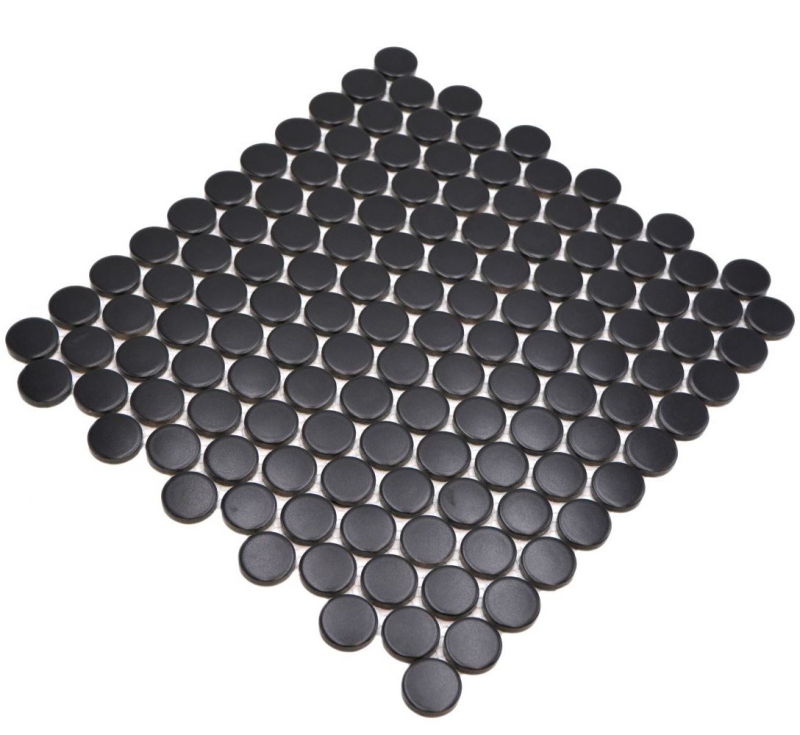 Ceramic mosaic black matt round look mosaic tile kitchen wall tile backsplash bathroom shower wall MOS10-0311GR_f