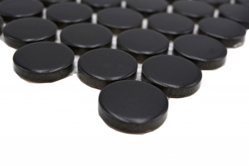 Ceramic mosaic black matt round look mosaic tile kitchen wall tile backsplash bathroom shower wall MOS10-0311GR_f