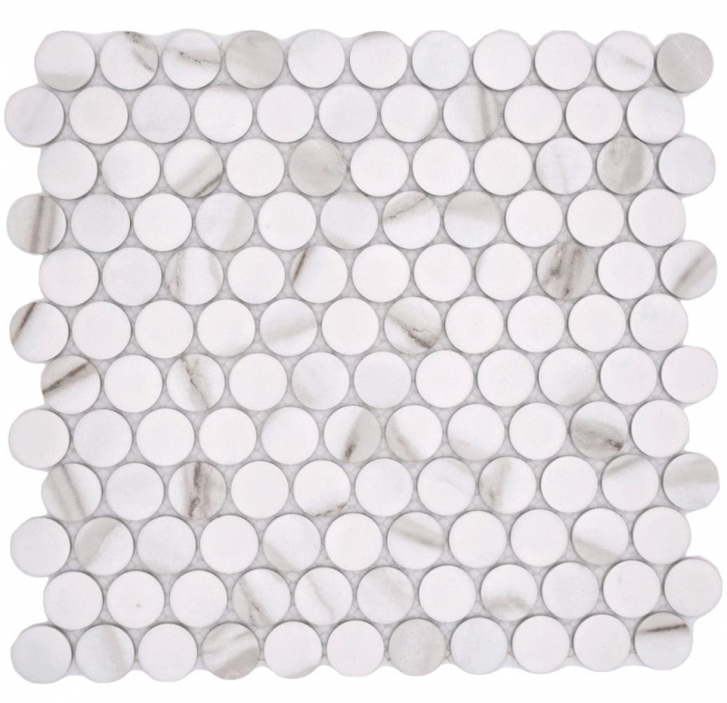 Ceramic mosaic white matt stone look mosaic tile kitchen wall tile backsplash bathroom shower wall MOS10-1112GR_f