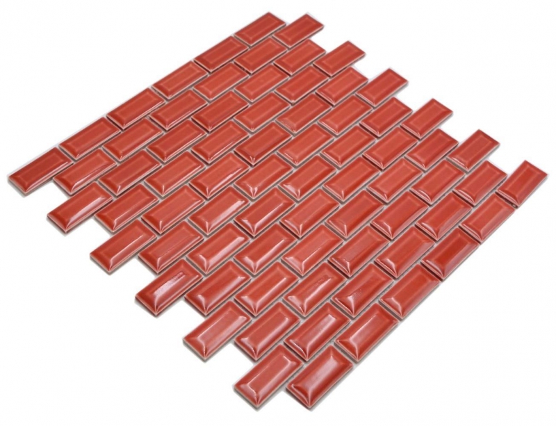 Ceramica mosaico rosso lucido metro look mosaico piastrelle cucina parete backsplash bagno doccia parete MOS26-0912