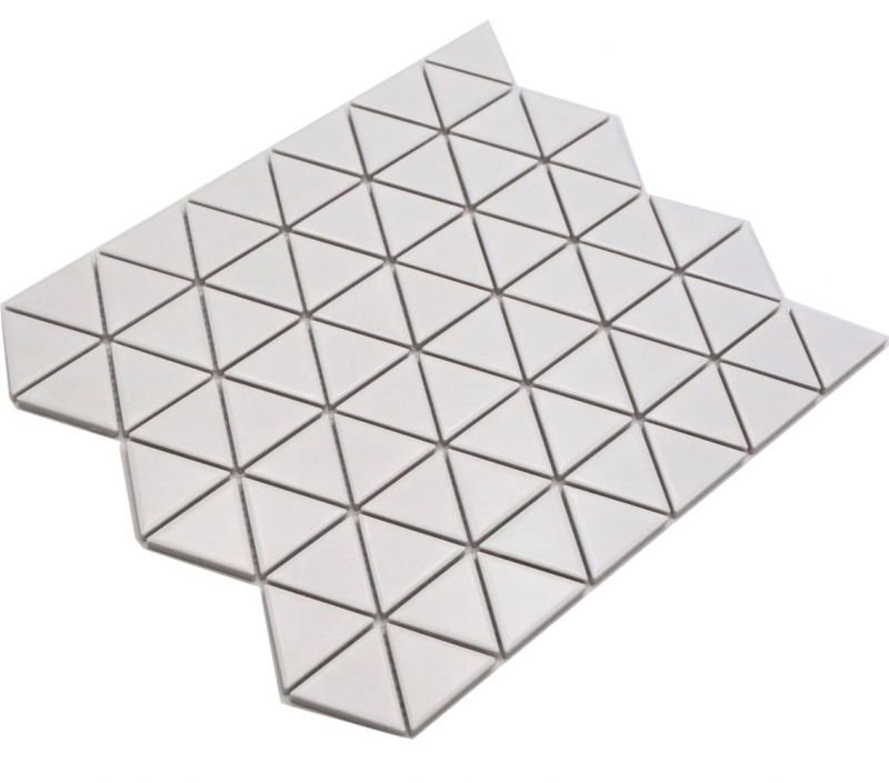 Ceramic mosaic white matt triangular look mosaic tile kitchen wall tile backsplash bathroom shower wall MOS13-t41_f