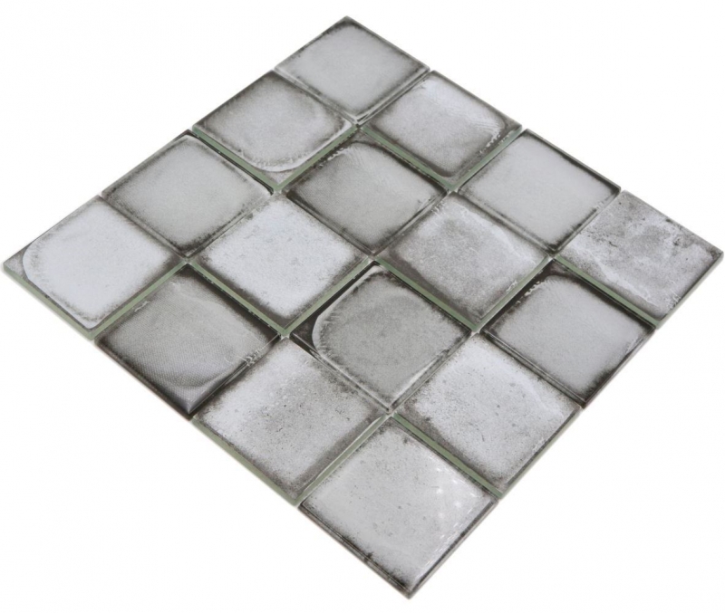 Mosaico piastrelle vetro mosaico grigio chiaro lucido cemento look mosaico piastrelle cucina muro piastrelle specchio bagno doccia muro MOS88-S02_f