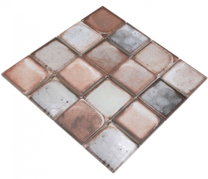 Mosaic tile glass mosaic light beige glossy cement look mosaic tile kitchen wall tile mirror bathroom shower wall MOS88-S06_f