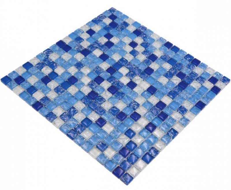 Glass mosaic mix white blue glossy mosaic tile kitchen wall backsplash bathroom shower wall MOS92-0104_f