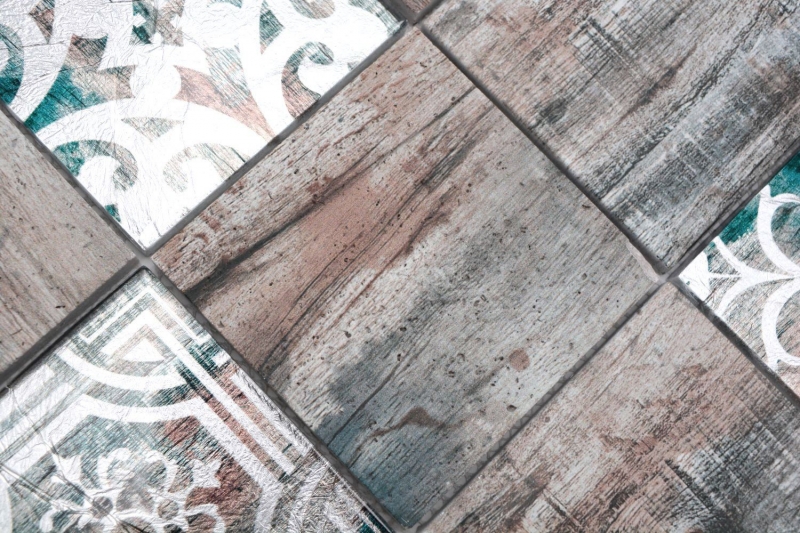 Carreau de mosaïque Mosaïque de verre mix gris marron vert mat Carreau de mosaïque mur de cuisine miroir salle de bain mur de douche MOS160-W950_f