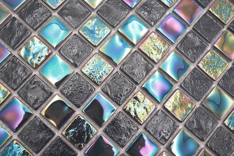 Mosaic tile glass mosaic iridium blue black glossy mosaic tile kitchen wall tile mirror bathroom shower wall MOS65-S65_f