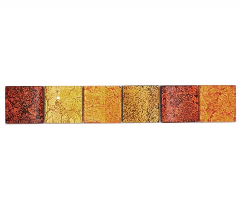 Bordo Borde mosaico mix oro/arancio/marrone lucido piastrelle mosaico cucina piastrelle muro specchio bagno doccia MOS120BOR-07824_f