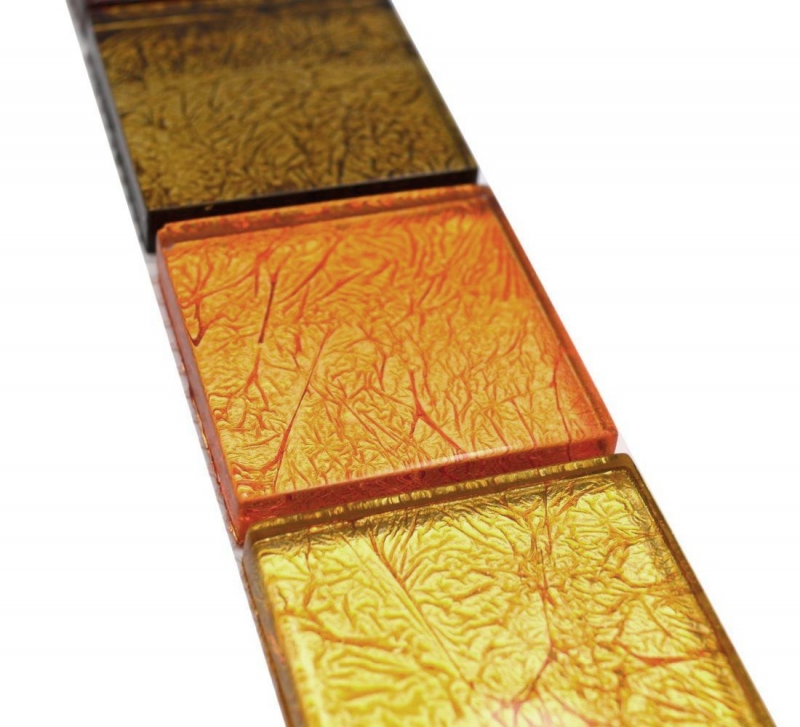 Bordo Borde mosaico mix oro/arancio/marrone lucido piastrelle mosaico cucina piastrelle muro specchio bagno doccia MOS120BOR-07824_f