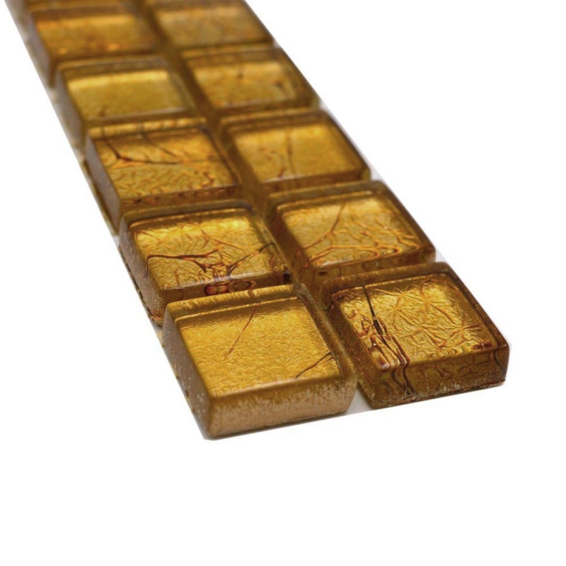 Bordüre Borde Mosaik gold glänzend Mosaikfliese Küchenwand Fliesenspiegel Bad Duschwand MOS120BOR-0782_f