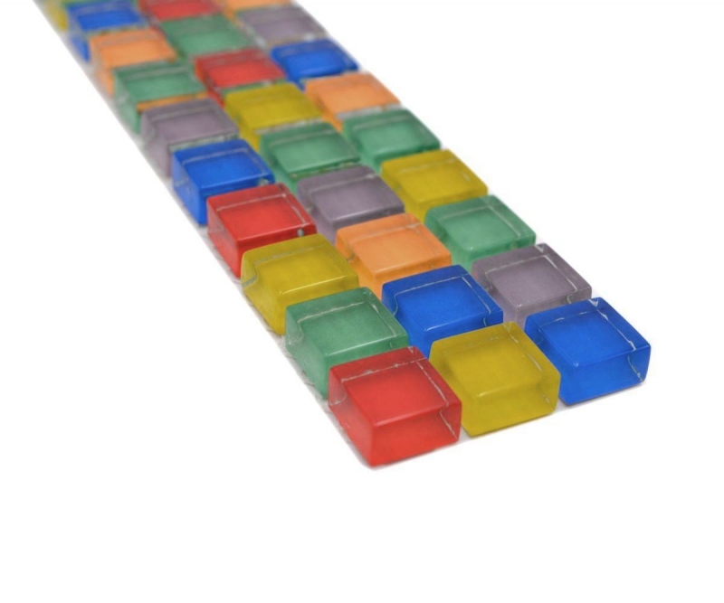 Bordüre Borde Mosaik mix mehrfarben glänzend Mosaikfliese Küchenwand Fliesenspiegel Bad Duschwand MOS88BOR-XC123_f