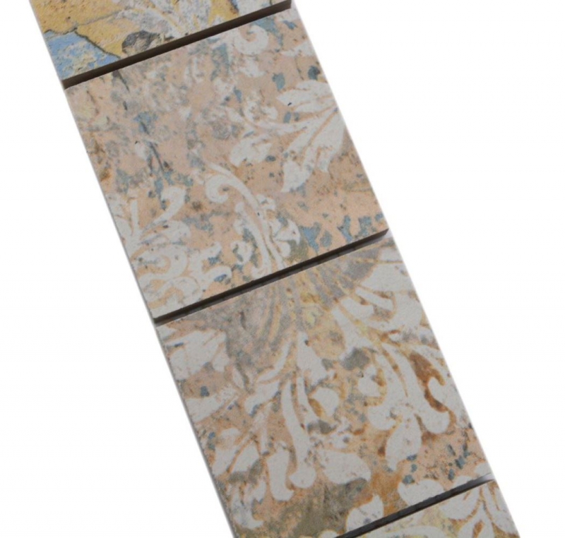 Bordüre Borde Mosaik mix leicht mehrfarbig matt Teppichoptik Mosaikfliese Küchenwand Fliesenspiegel Bad Duschwand MOS16BOR-71CS_f