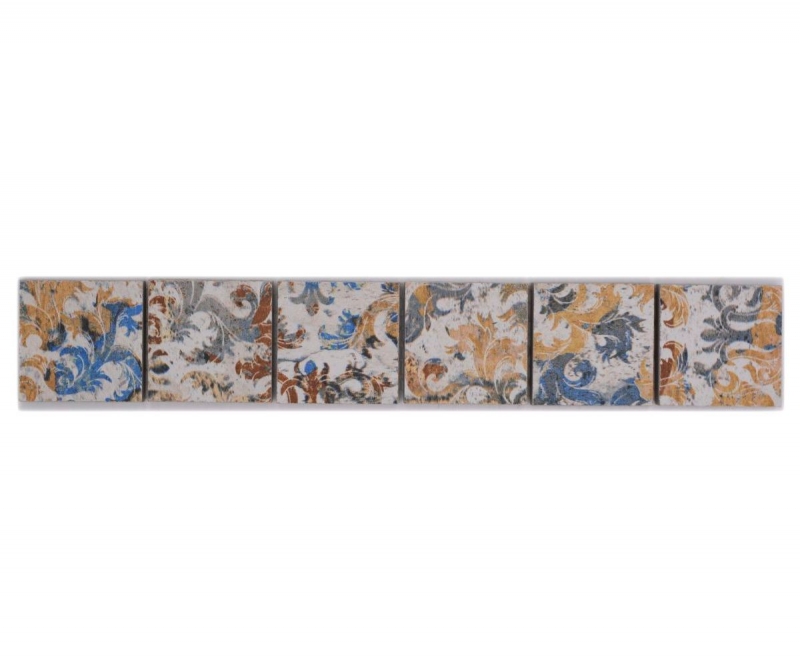 Bordure Borde Mosaïque mix fort multicolore mat aspect moquette carreau de mosaïque mur cuisine carrelage salle de bain mur douche MOS14BOR-47CV_f