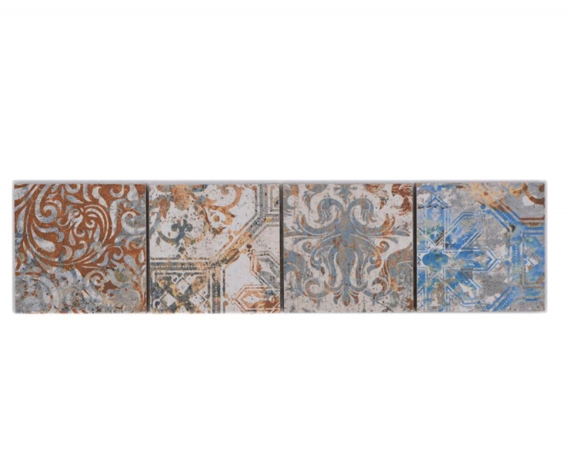 Bordure Borde Mosaïque mix fort multicolore mat aspect moquette carreau de mosaïque mur cuisine carrelage salle de bain mur douche MOS16BOR-71CV_f