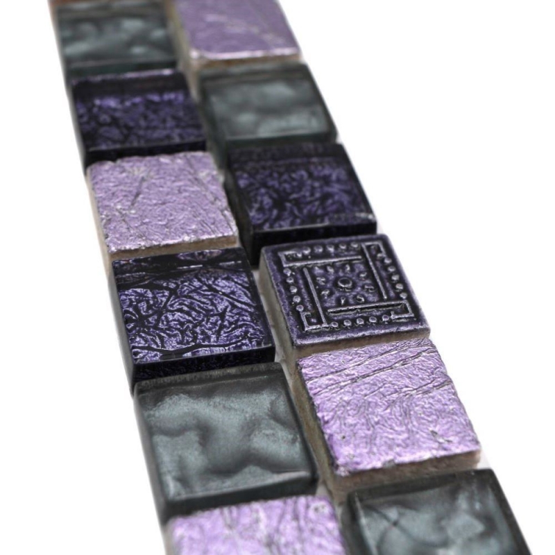 Border Border mosaic purple glossy retro look mosaic tile kitchen wall tile mirror bathroom MOS83BOR-CB74_f