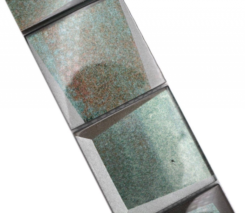 Bordure Borde Mosaïque vert brillant 3D aspect carreau de mosaïque mur cuisine miroir salle de bain mur douche MOS88BOR-XB20_f