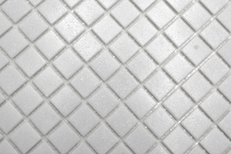 Mosaïque de verre Carreau de mosaïque blanc brillant aspect piscine Carreau de mosaïque mur de cuisine Miroir de salle de bain Mur de douche MOS200-A02_f