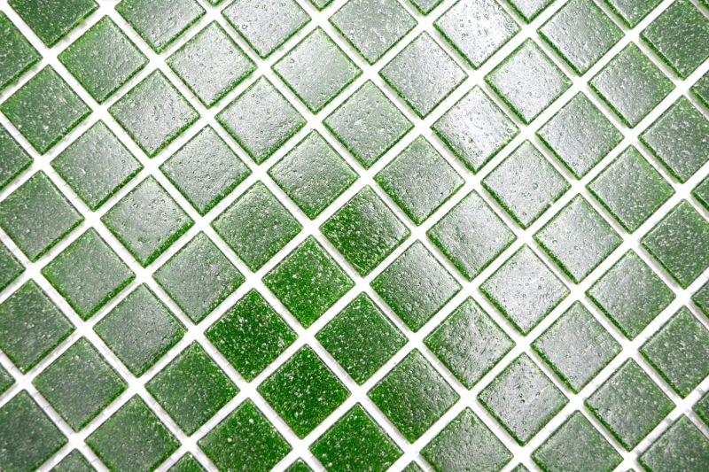 Glasmosaik Mosaikfliese dunkelgrün glänzend Pooloptik Mosaikfliese Küchenwand Fliesenspiegel Bad Duschwand MOS200-A26_f