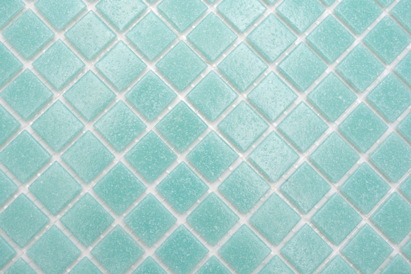 Mosaico di vetro tessere di mosaico verde turchese chiaro lucido piscina look mosaico piastrelle cucina piastrelle specchio bagno doccia parete MOS200-A62_f