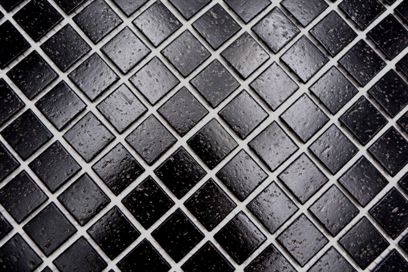 Glasmosaik Mosaikfliese schwarz glänzend Pooloptik Mosaikfliese Küchenwand Fliesenspiegel Bad Duschwand MOS50-0302-P_f