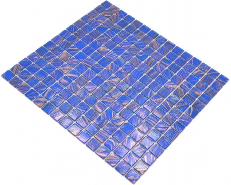 Mosaïque de verre Carreau de mosaïque bleu signal bleu cuivre brillant aspect piscine Carreau de mosaïque mur cuisine miroir salle de bain mur douche MOS230-G17_f
