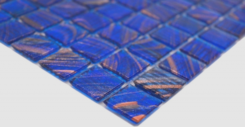 Glass mosaic mosaic tile blue signal blue copper glossy pool look mosaic tile kitchen wall tile mirror bathroom shower wall MOS230-G17_f