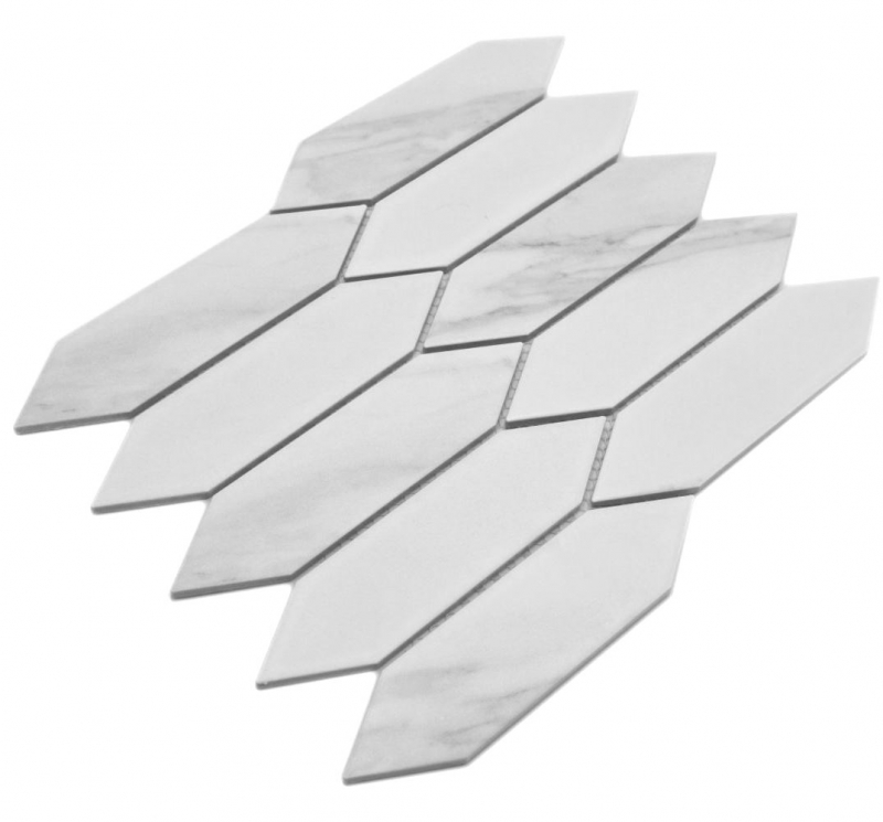 Échantillon manuel de mosaïque céramique Hexagone hexagonal Cararra blanc gris mat MOS13-L1102_m