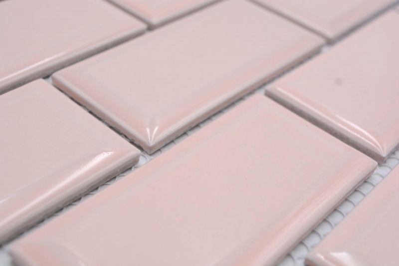 Piastrella di ceramica dipinta a mano Metro composite look uni pale pink pastel MOS24-11T_m