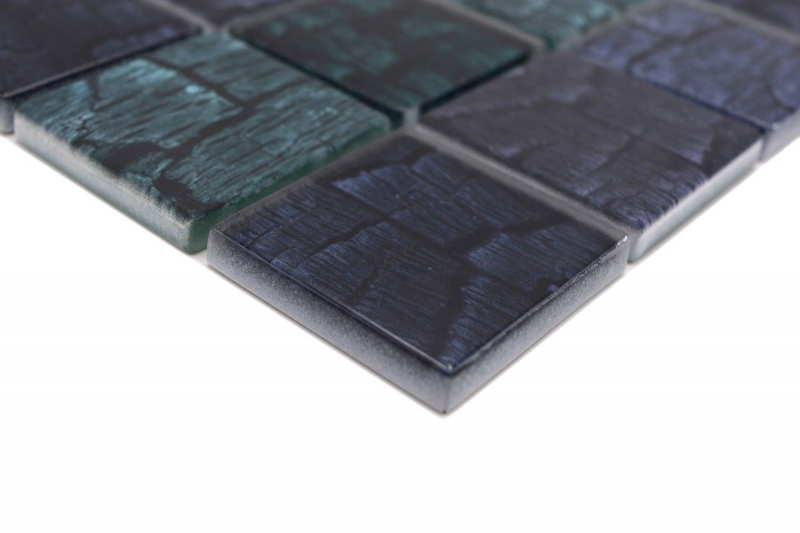 Échantillon manuel de mosaïque de verre Carreau de mosaïque aspect pierre forêt vert foncé noir anthracite MOS88-59P_m