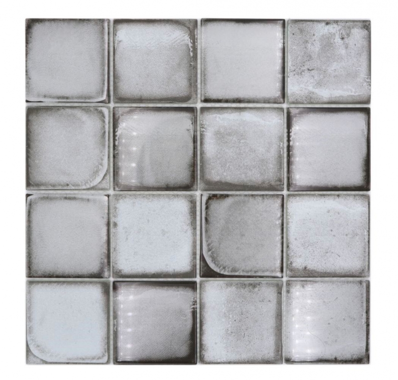 Hand-painted glass mosaic mosaic tile Retro Vinatage cement style pastel gray MOS88-S02_m