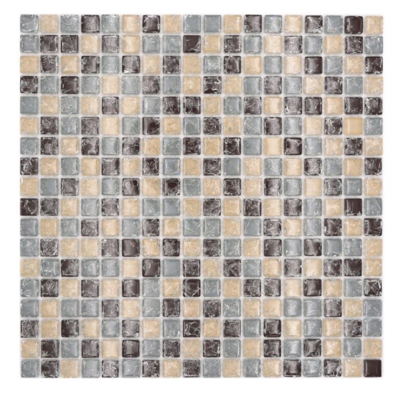 Hand-painted glass mosaic mosaic tile broken gray beige brown MOS92-1302_m