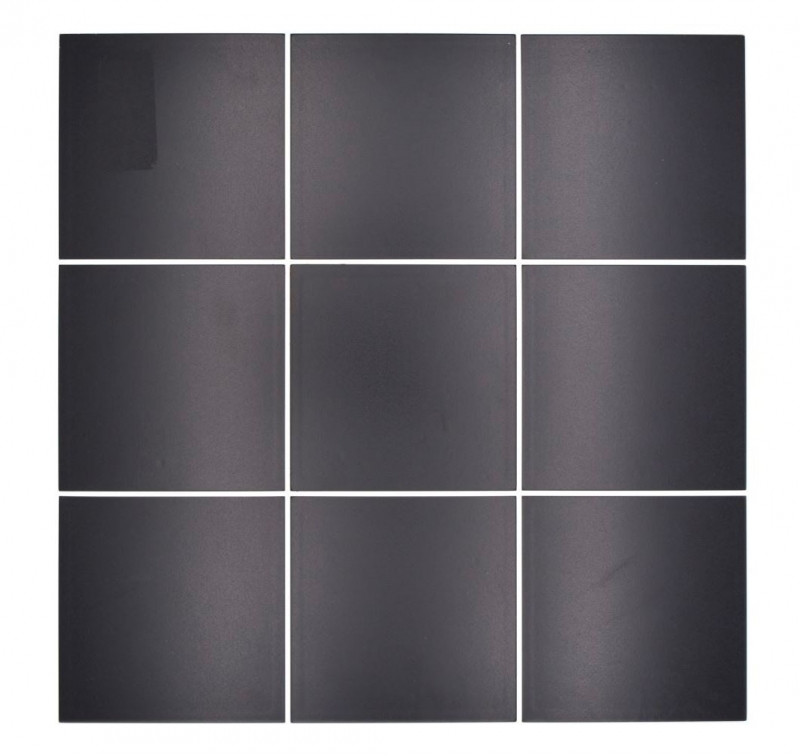 Échantillon manuel Tapis mosaïque autocollant en métal aspect carrelage noir avec joint blanc MOS200-B03_m