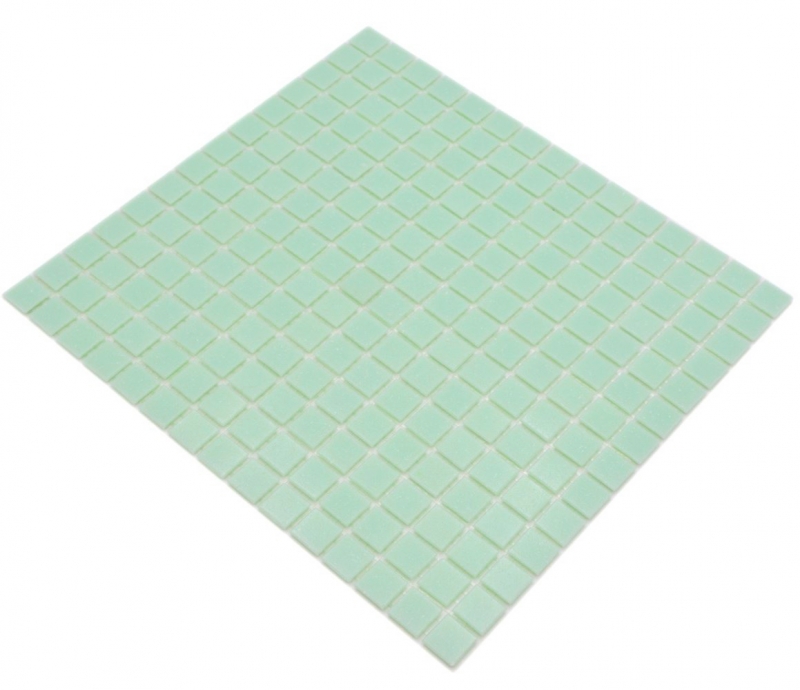 Hand-painted glass mosaic Pool mosaic Floating mosaic Light green Pastel green Spots MOS200-A21_m