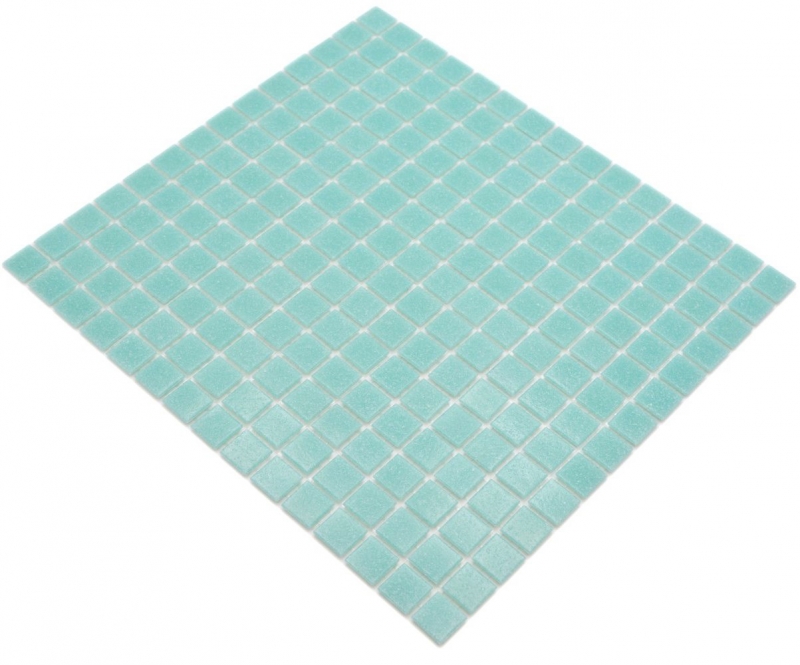 Hand-painted glass mosaic pool mosaic floating mosaic light turquoise green spots MOS200-A62_m