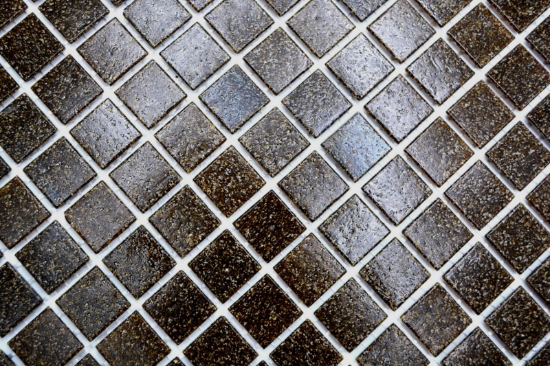 Handmuster Glasmosaik  Mosaikfliese dunkelbraun Spots MOS200-A36_m