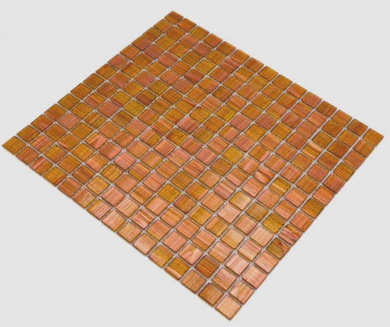 Échantillon manuel de mosaïque de verre Carreau de mosaïque brun doré cuivre MOS230-G34_m