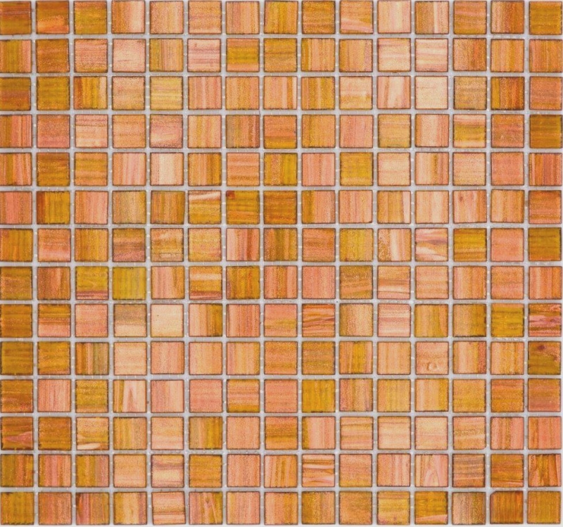 Mosaico di vetro dipinto a mano, tessere di mosaico oro-marrone rame MOS230-G34_m