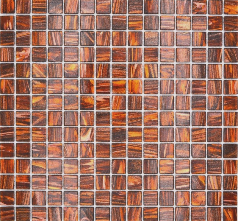 Motif à main Mosaïque de verre Marron foncé Or cuivre changeant MOS230-G36_m