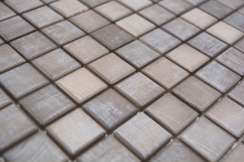 Mosaïque céramique Jasba shabby brown mat aspect bois mur cuisine carrelage salle de bain mur douche / 10 tapis mosaïque