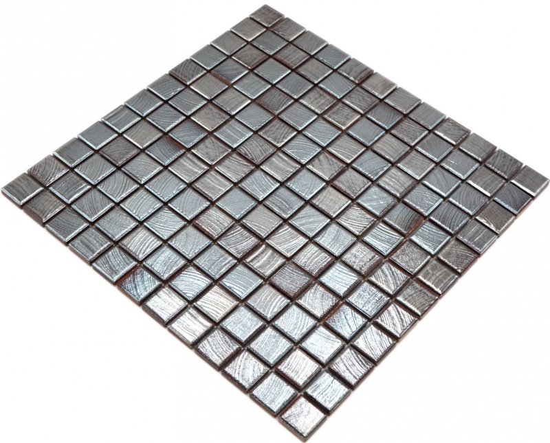 Ceramic mosaic tiles Jasba wenge-metallic glossy metal look kitchen wall bathroom tile shower wall / 10 mosaic mats