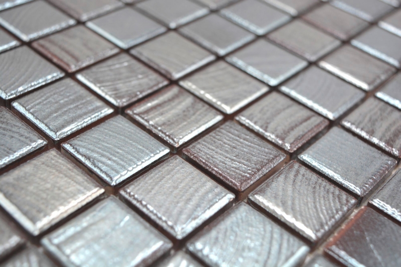 Keramik Mosaik Fliesen Jasba wenge-metallic glänzend Metalloptik Küchenwand Badezimmerfliese Duschwand / 10 Mosaikmatten