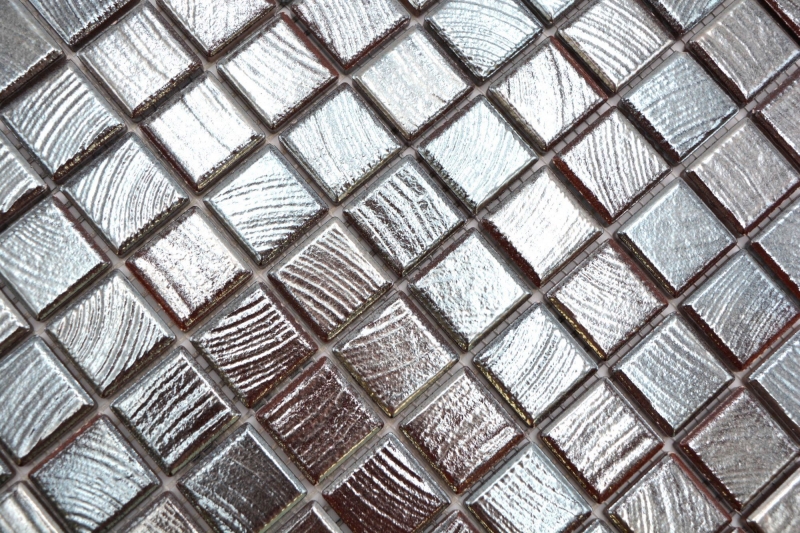 Ceramic mosaic tiles Jasba wenge-metallic glossy metal look kitchen wall bathroom tile shower wall / 10 mosaic mats