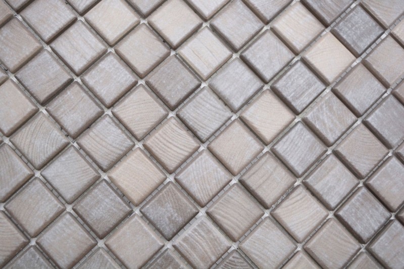 Jasba Senja Pure mosaic ceramic stoneware shabby brown matt wood effect kitchen bathroom shower MOSJB22 1 mat
