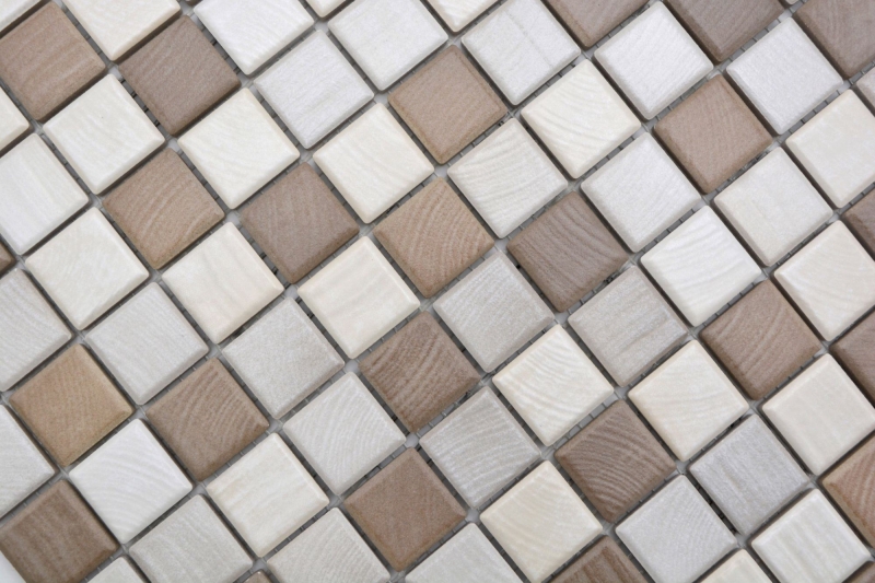 Ceramic mosaic tiles Jasba wood-mix matt wood-effect kitchen wall bathroom tile shower wall / 10 mosaic mats