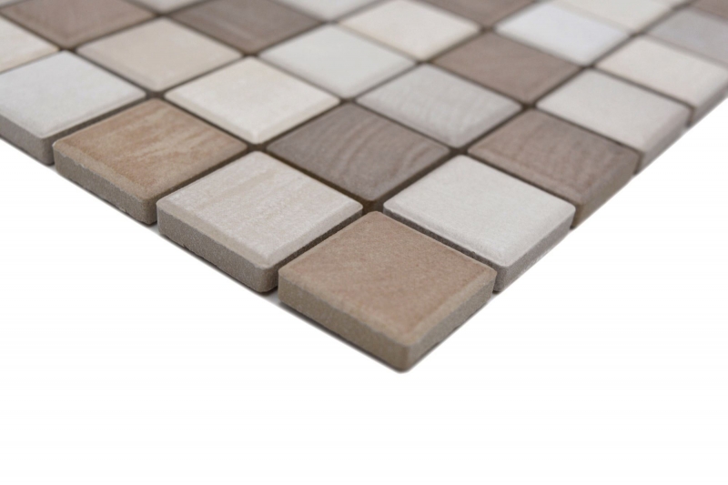 Ceramic mosaic tiles Jasba wood-mix matt wood-effect kitchen wall bathroom tile shower wall / 10 mosaic mats