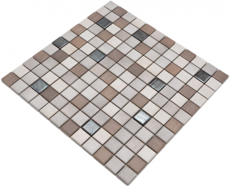 Keramik Mosaik Fliesen Jasba wood-mix metallic matt Holzoptik Küchenwand Badezimmerfliese Duschwand / 10 Mosaikmatten